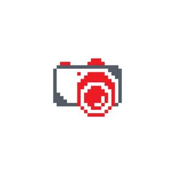 Pixel photography theme logotype Illustrazione stock