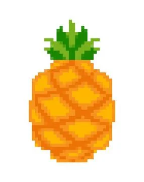 Pixel pineapple, pixilated pineapple for icon, pixel pineapple for illustrati イラスト素材