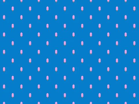 Pixel pink popsicle background - high res seamless pattern Stock Illustration