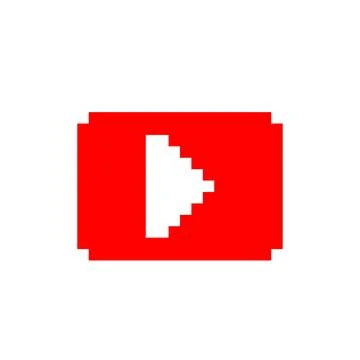 Pixel play button icon, social media sign, mobile app, web video sign vector. Иллюстрация