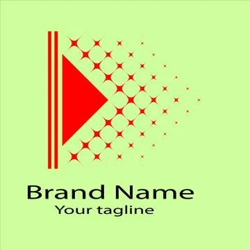 Pixel Play Forward logo design Stock Illustration