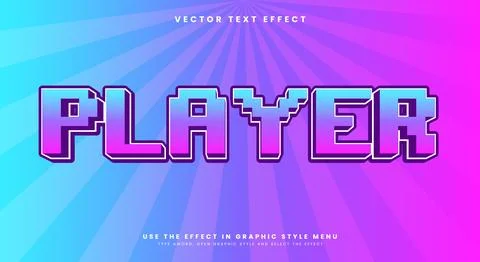 Pixel Player editable text effect template イラスト素材