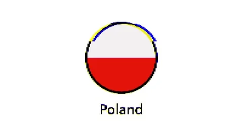 Pixel Poland flag with glitch effect on white background Stock Footage 246580439