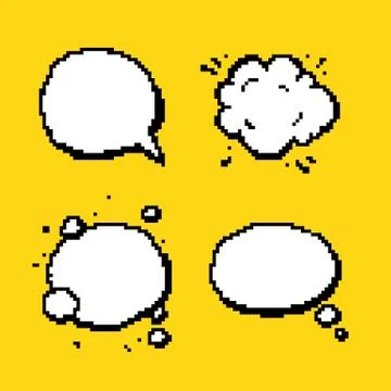 Pixel pop art speech bubbles isolated vector 스톡 일러스트