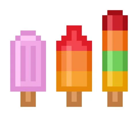 Pixel popsicle pack - isolated 8 bit vectors Stock Illustration