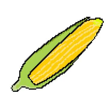 Pixel pp icon vegetable corn Stock Illustration