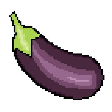 Pixel pp icon vegetable eggplant Stock Illustration