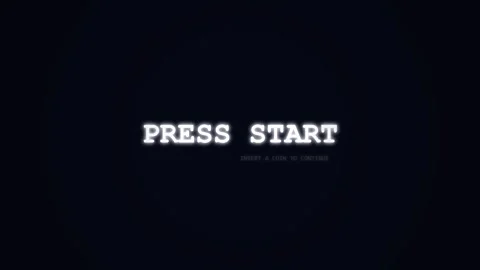Pixel press start. Retro Arcade Press Start Screen with Insert Coin Text Stock Footage 340549955