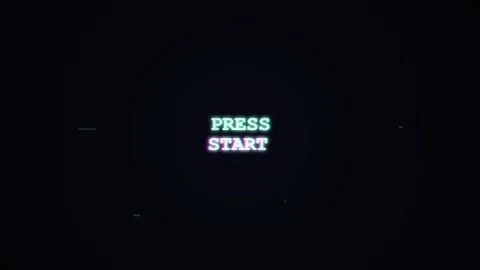 Pixel press start. Retro Glitch Press Start Text on Dark Background Stock Footage 340549992