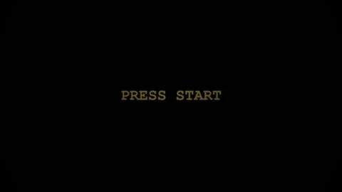 Pixel press start. Retro yellow pixel art press start text on black background Stock Footage 340550029