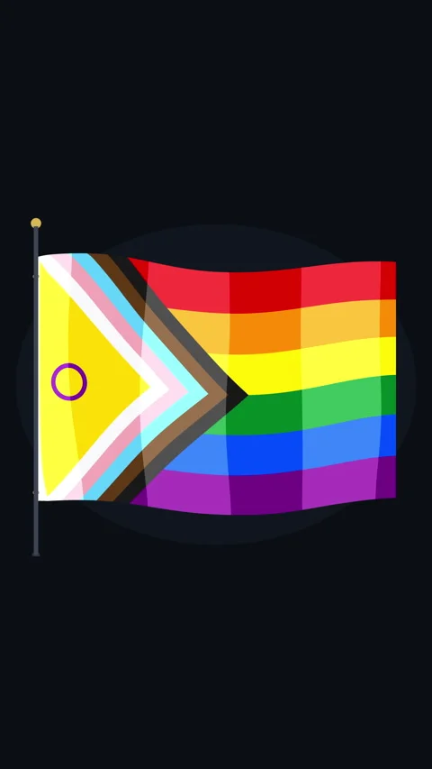 Pixel progress pride flag wave animation loop Stock Footage 346543854
