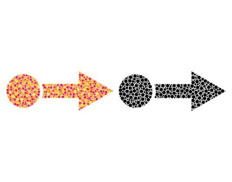 Pixel Pull Right Mosaic Icons Illustrazione stock