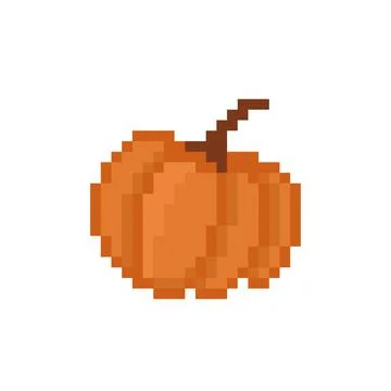 Pixel pumpkin image. Cross Stitch Vector Illustration. Stock Illustration