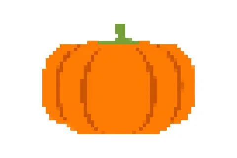 Pixel pumpkin, pixilated pumpkin for icon, pixel pumpkin for illustration Illustrazione stock