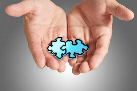 Pixel puzzle icon Stock Illustration