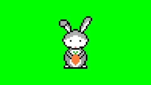 Pixel rabbit animation Stock Footage 237811185