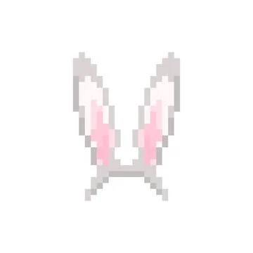 Pixel rabbit ears template. Cute symbol of new year and easter Illustrazione stock