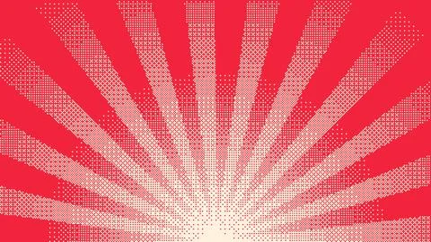 Pixel radial burst red white background illustration Stock Illustration
