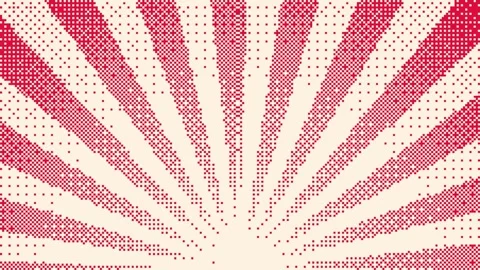 Pixel radial burst rotating red white background Stock Footage 332272164