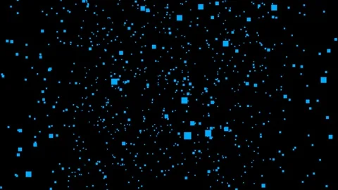 Pixel rain of blue squares falling fast on a black background Vídeos de archivo 334313498