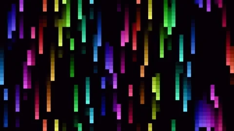 Pixel Rain - Rain of Colorful Pixels Animation Stock Footage 340364528