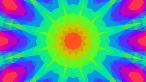 Pixel Rainbow Color Trippy Psychedelic Visuals Kaleidoscope Loop Stock Footage 147071761