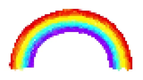 Pixel rainbow drawing animated cute element isolated Stock Footage 220468421