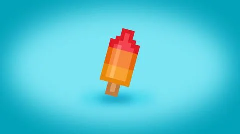 Pixel raket popsicle background - high res 8 bit wallpaper Stock Illustration