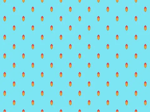 Pixel raket popsicle background - high res seamless pattern Stock Illustration