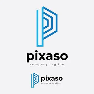 Pixel Ratio Prism Logo Design Stock Illustration