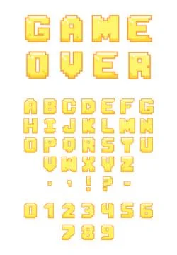 Pixel Retro Font. Illustrazione stock
