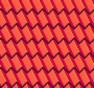 Pixel Roof Tile Shingle Seamless Pattern 스톡 일러스트