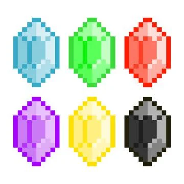 Pixel ruby gemstone image. Vector Illustration of pixel art. Illustrazione stock