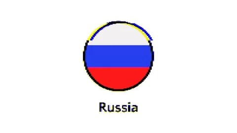 Pixel Russia flag with glitch effect on white background Stock Footage 246580387