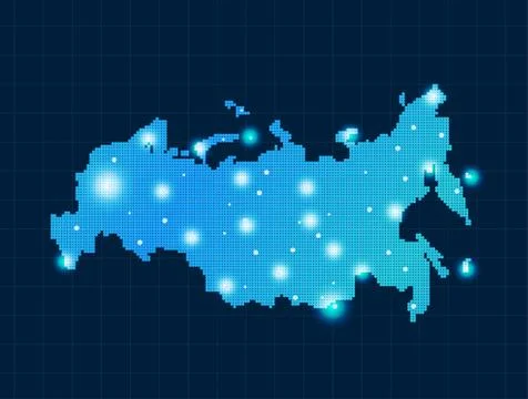 Pixel Russia map Stock Illustration
