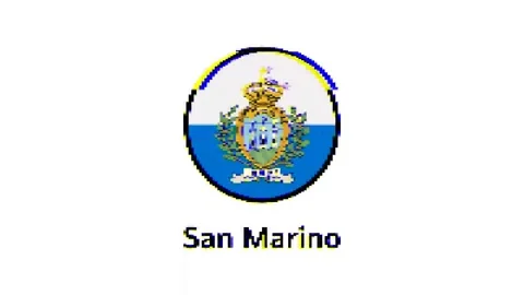 Pixel San Marino with glitch effect on white background Stock Footage 246580399