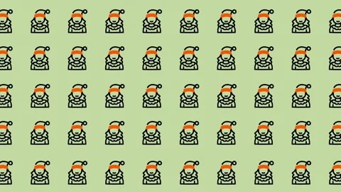 Pixel Santa Pattern - Festive Holiday Background for Christmas. Stock Footage 325381502