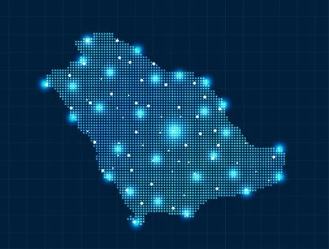 Pixel Saudi Arabia map Stock Illustration