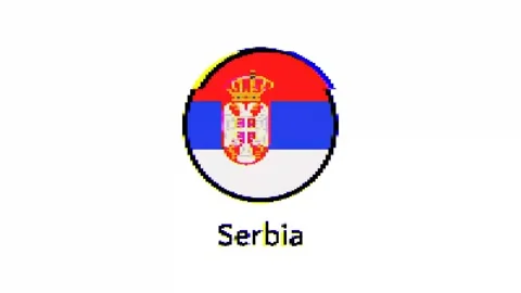 Pixel Serbia flag with glitch effect on white background Stock Footage 246580394