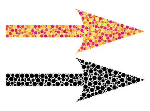 Pixel Sharp Arrow Right Mosaic Icons Stock Illustration