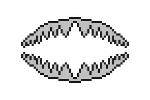Pixel Sharp Teeth Monster Mouth Retro Illustration Illustrazione stock