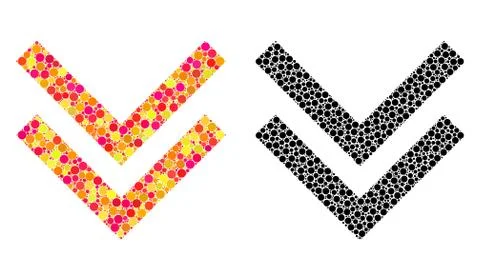 Pixel Shift Down Mosaic Icons Stock Illustration