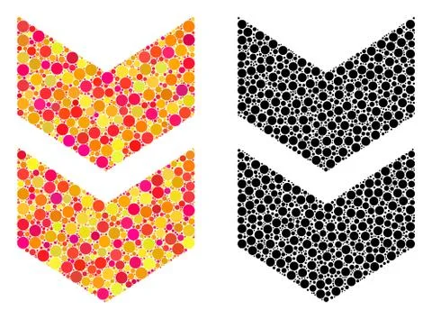 Pixel Shift Down Mosaic Icons Stock Illustration