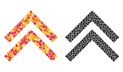 Pixel Shift Up Mosaic Icons Stock Illustration