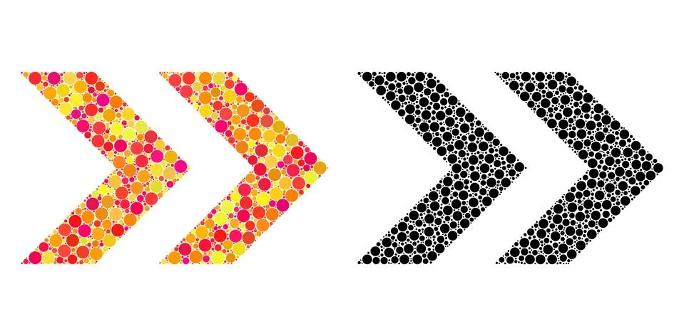Pixel Shift Right Mosaic Icons Illustrazione stock