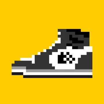 Pixel shoes image. Vector Illustration of pixel art. Stock Illustration