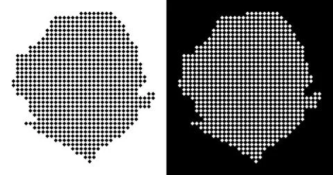 Pixel Sierra Leone Map Stock Illustration