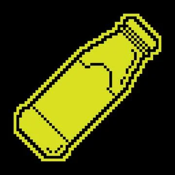 Pixel silhouette icon, plastic or glass bottle for liquid drinks. Bottle wi.. Stock-Illustration