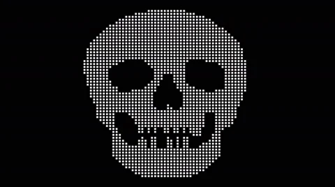 Pixel Skull Animation Stock Footage 68224859