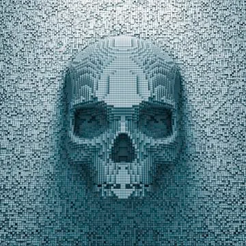 Pixel skull Illustrazione stock